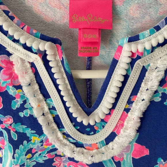 Lilly Pulitzer Girls Mini Harper Shift Dress in Blue and Pink Size XL 12/14 - Picture 6 of 6